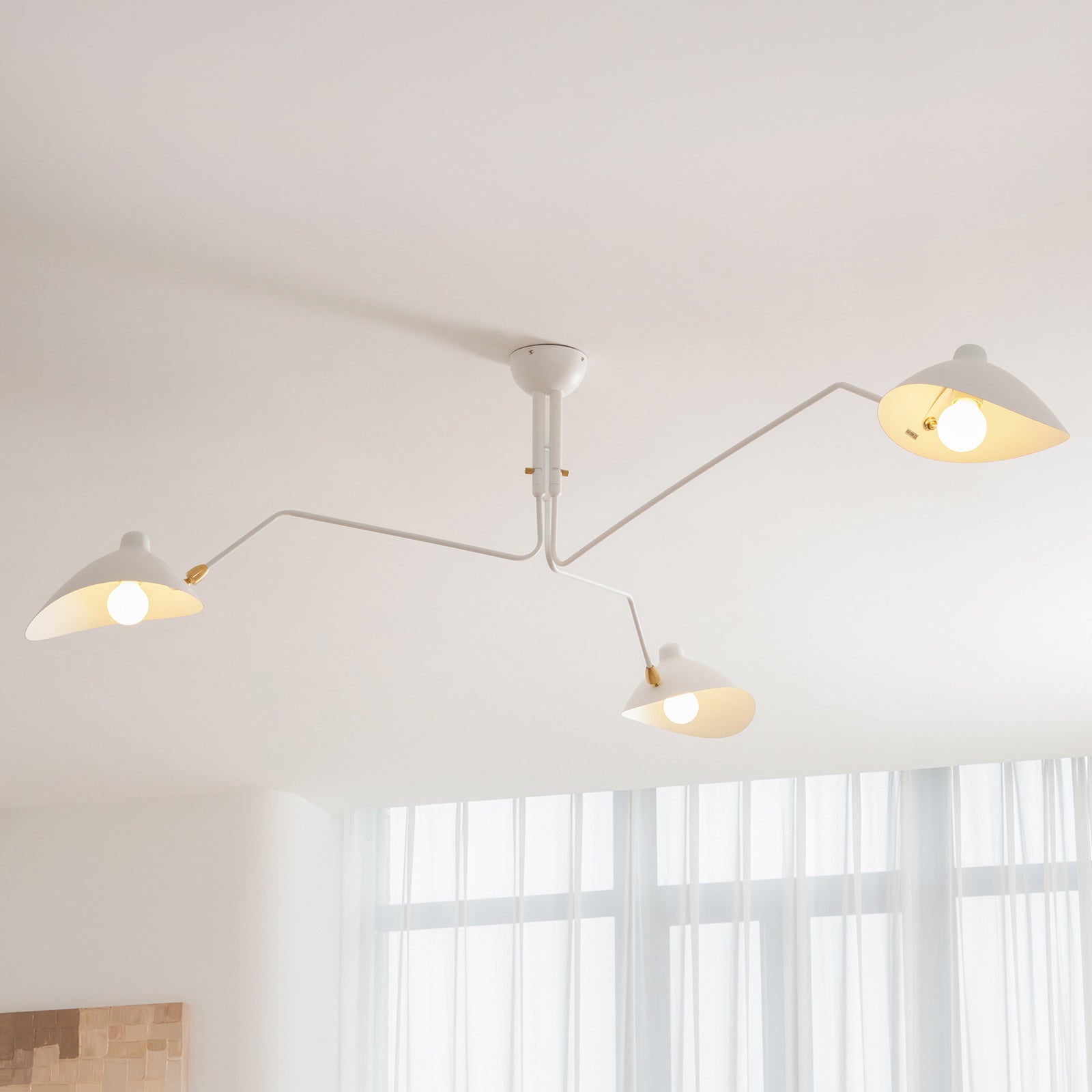 Plafonnier moderne Ems en Métal, Aluminium, Laiton Blanc