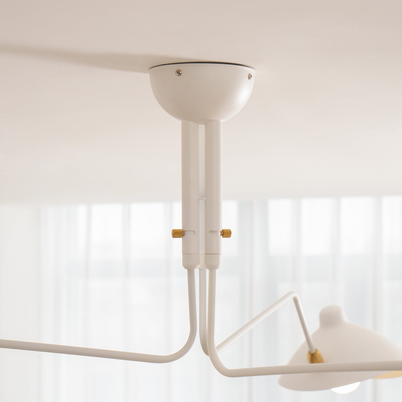 Plafonnier moderne Ems en Métal, Aluminium, Laiton Blanc