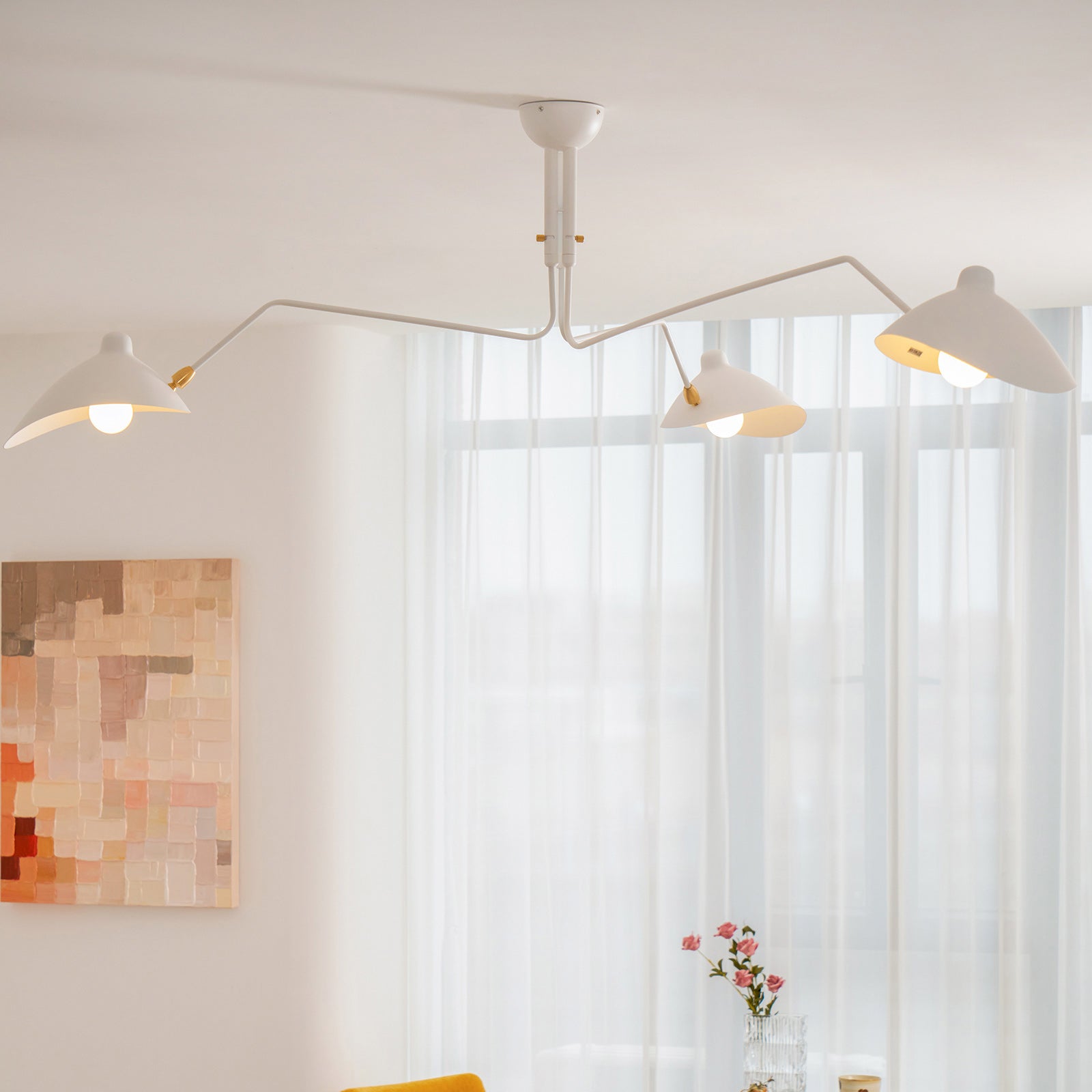 Plafonnier moderne Ems en Métal, Aluminium, Laiton Blanc