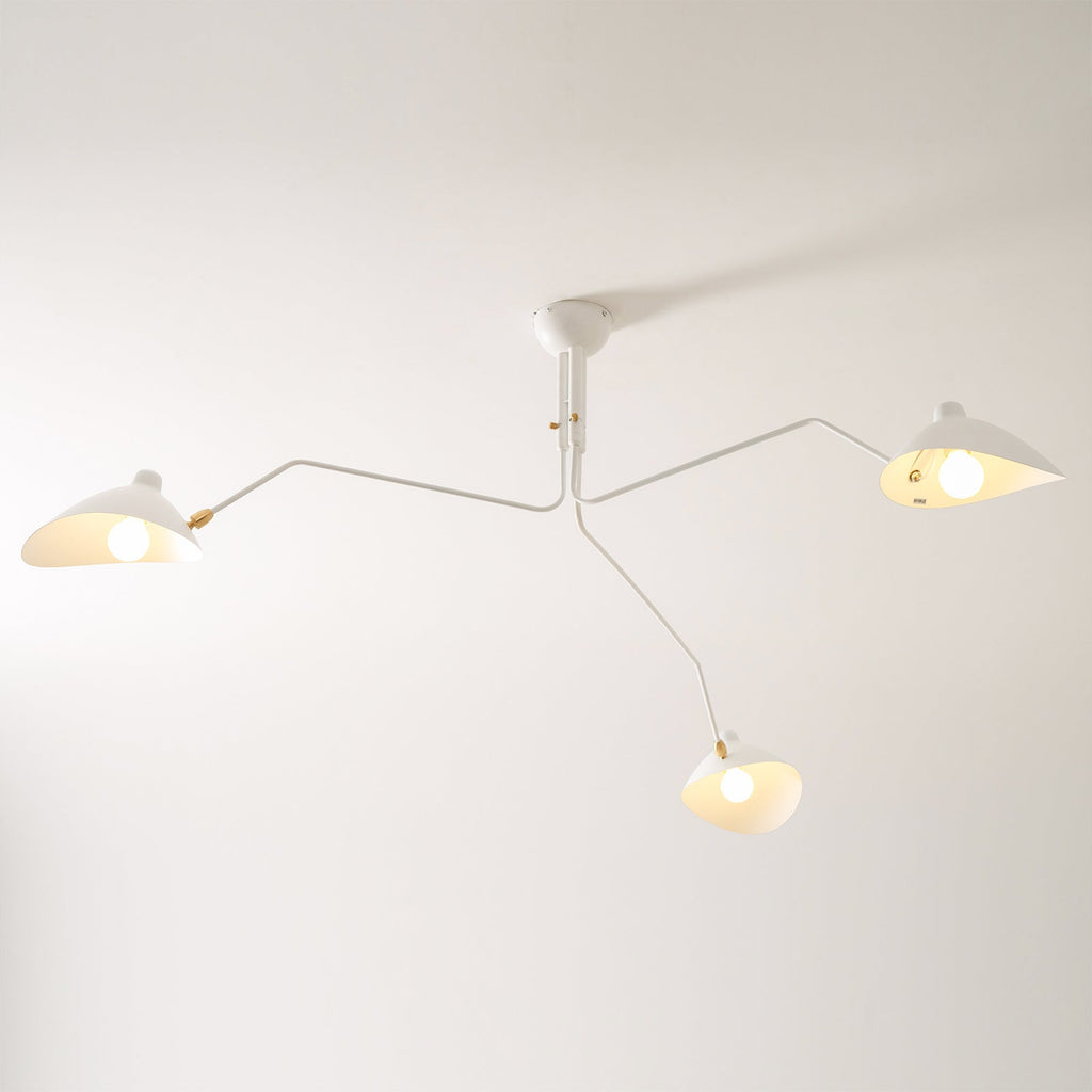 Plafonnier moderne Ems en Métal, Aluminium, Laiton Blanc