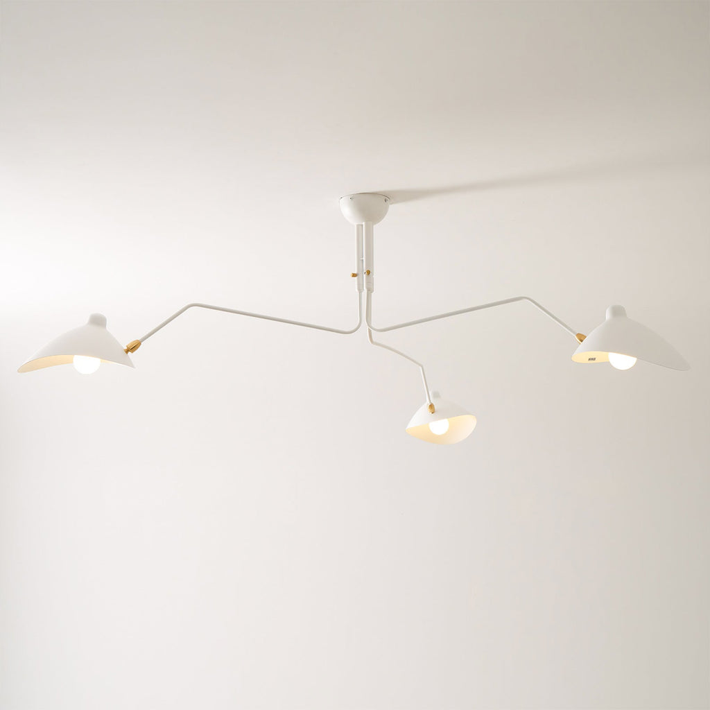 Plafonnier moderne Ems en Métal, Aluminium, Laiton Blanc