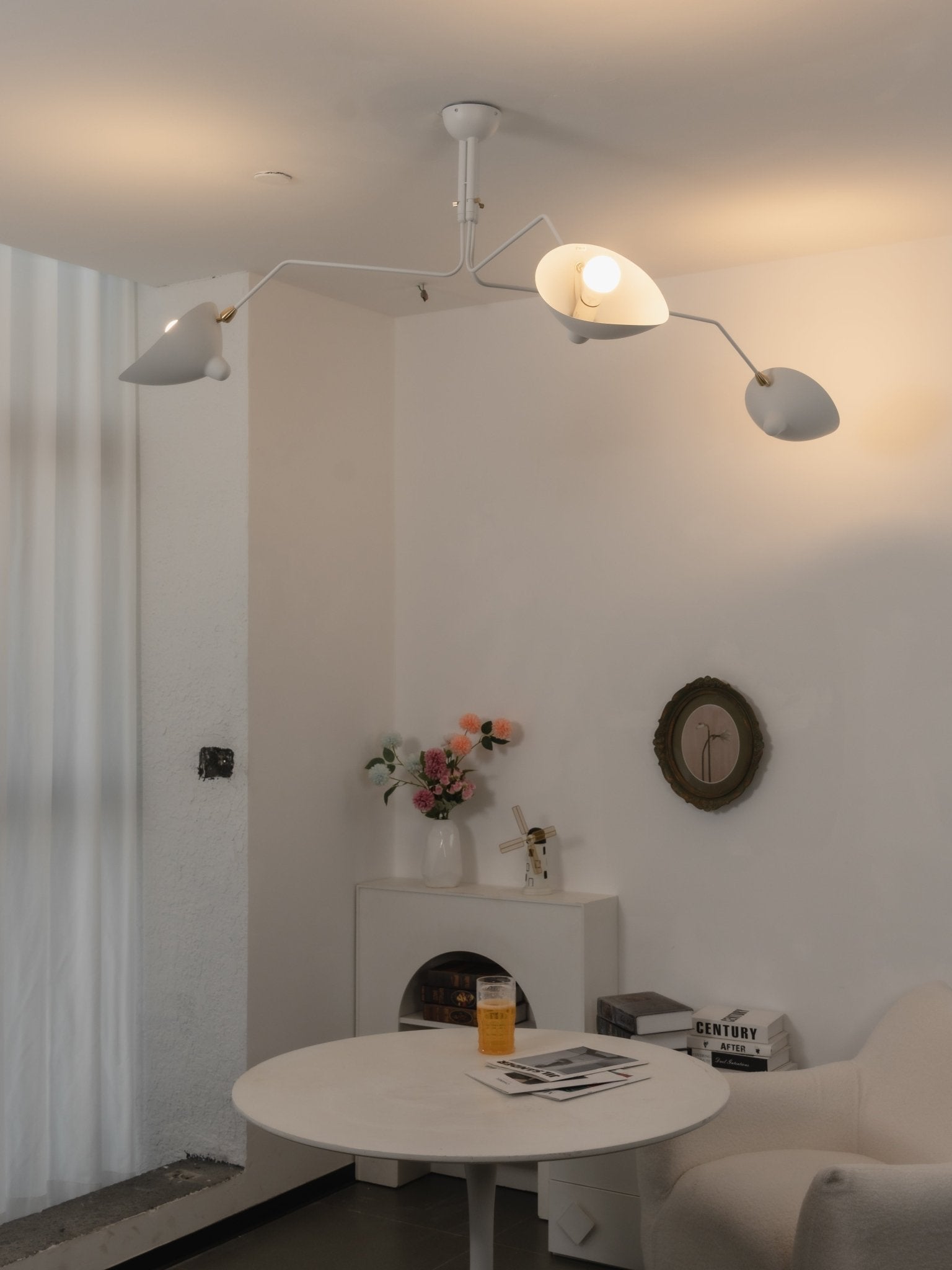 Plafonnier moderne Ems en Métal, Aluminium, Laiton Blanc