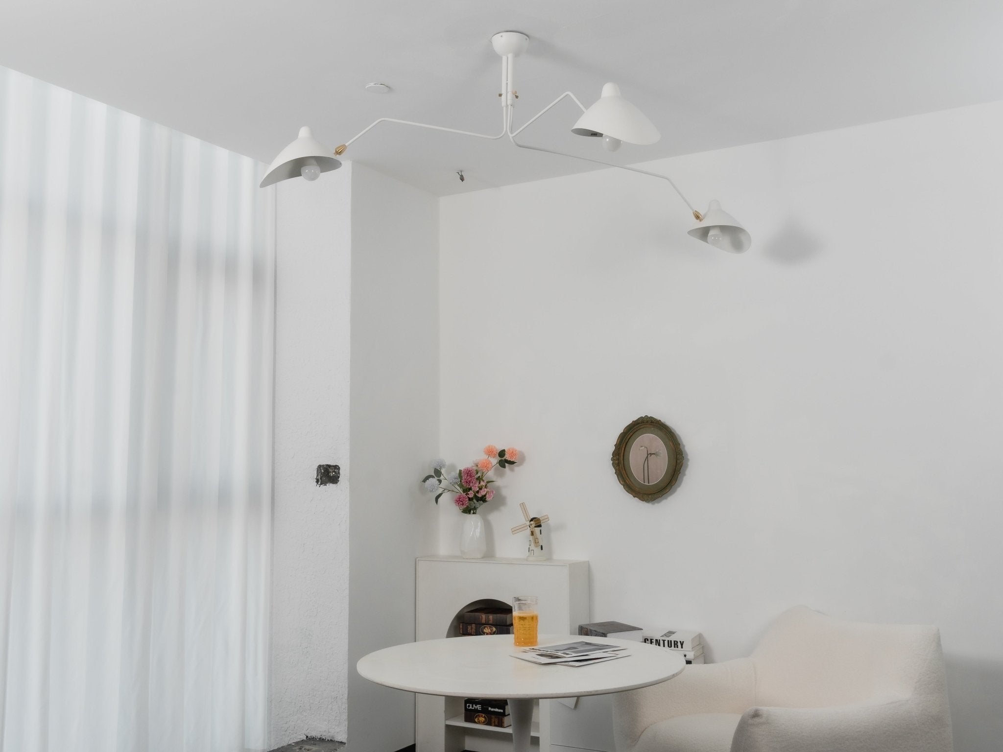 Plafonnier moderne Ems en Métal, Aluminium, Laiton Blanc
