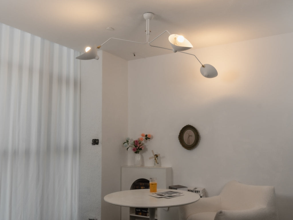 Plafonnier moderne Ems en Métal, Aluminium, Laiton Blanc