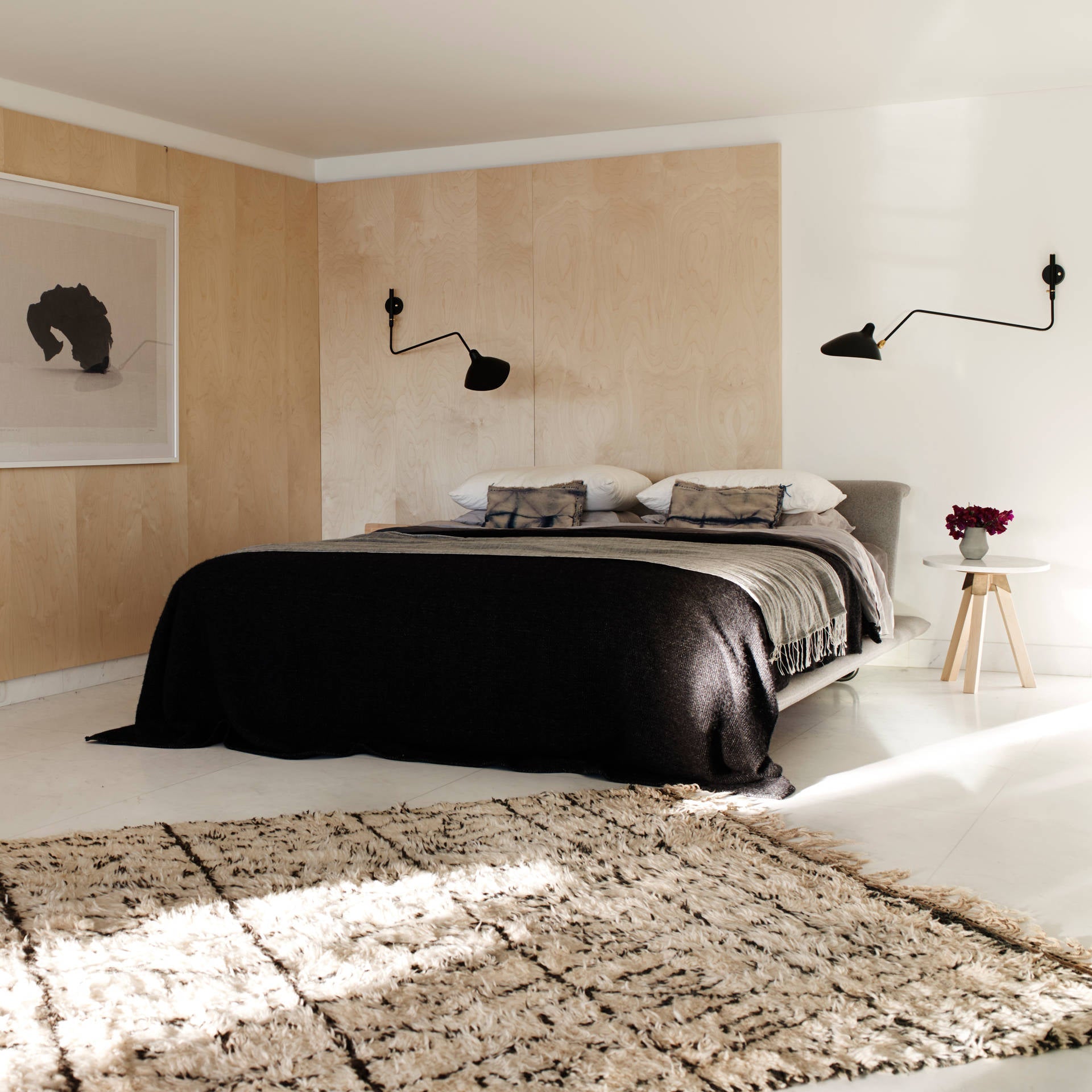 Applique murale moderne Ems en Métal, Aluminium, Laiton Noir