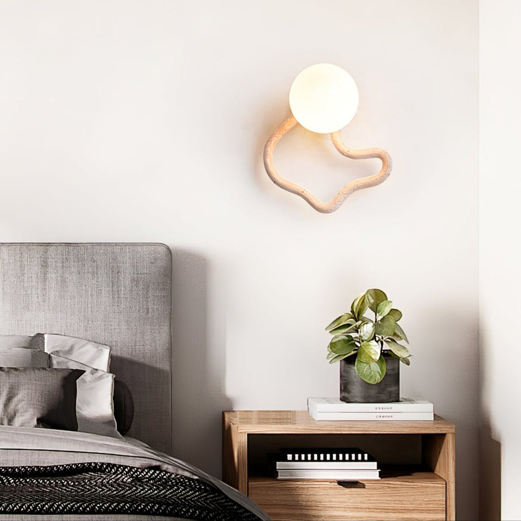 Applique murale moderne Pelle en Travertin jaune et noyer bois