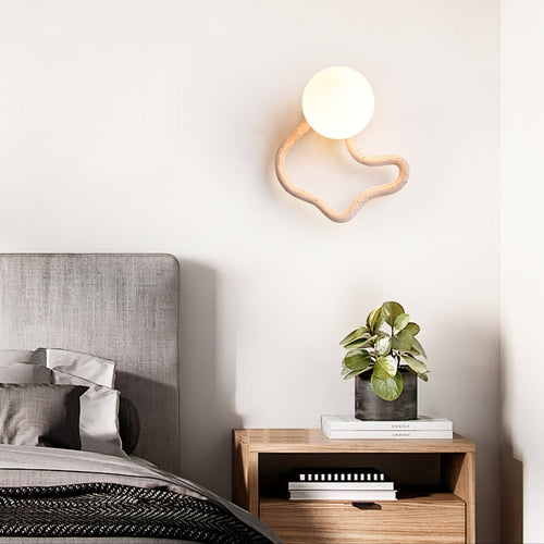 Applique murale moderne Pelle en Travertin jaune et noyer bois