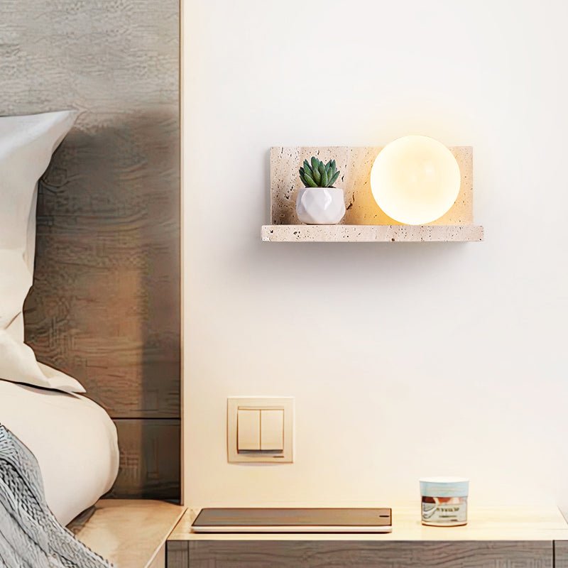 Applique murale moderne Jesper en Travertin jaune et blanc