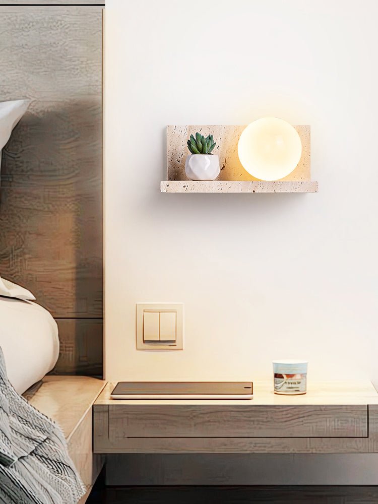 Applique murale moderne Jesper en Travertin jaune et blanc