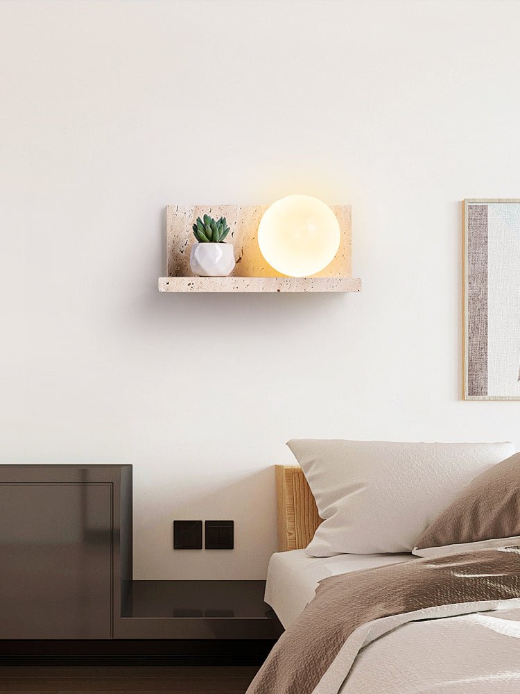 Applique murale moderne Jesper en Travertin jaune et blanc