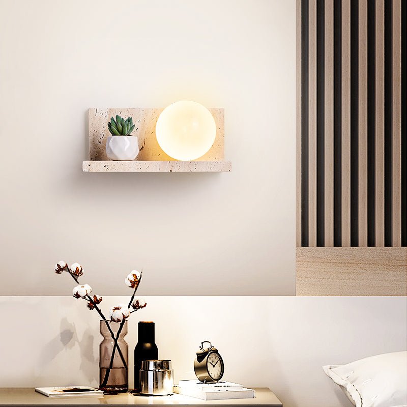 Applique murale moderne Jesper en Travertin jaune et blanc