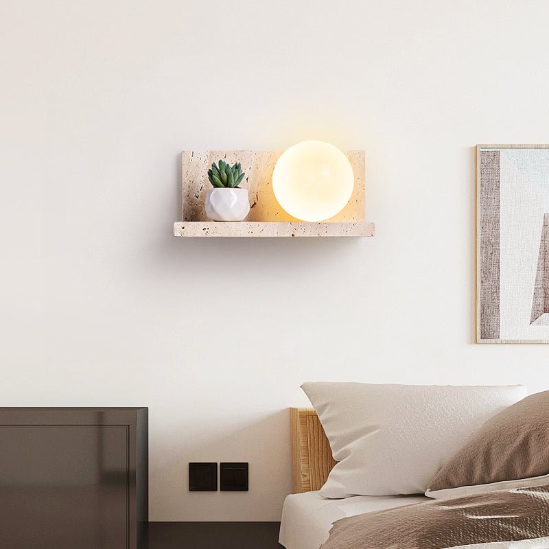 Applique murale moderne Jesper en Travertin jaune et blanc