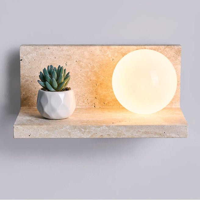 Applique murale moderne Jesper en Travertin jaune et blanc