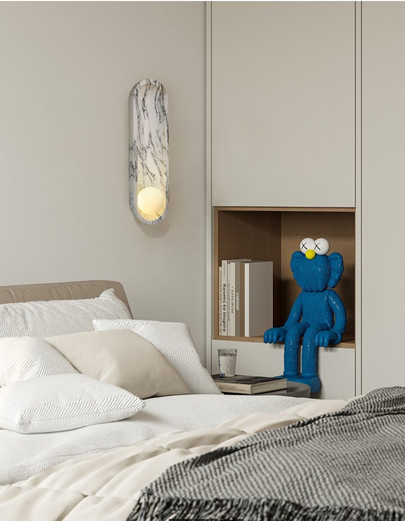 Applique murale moderne Bogart en Métal, Marbre Cara blanc
