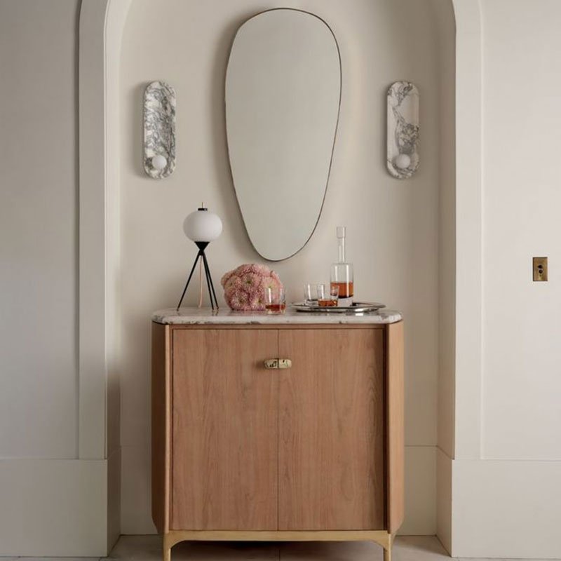 Applique murale moderne Bogart en Métal, Marbre Cara blanc