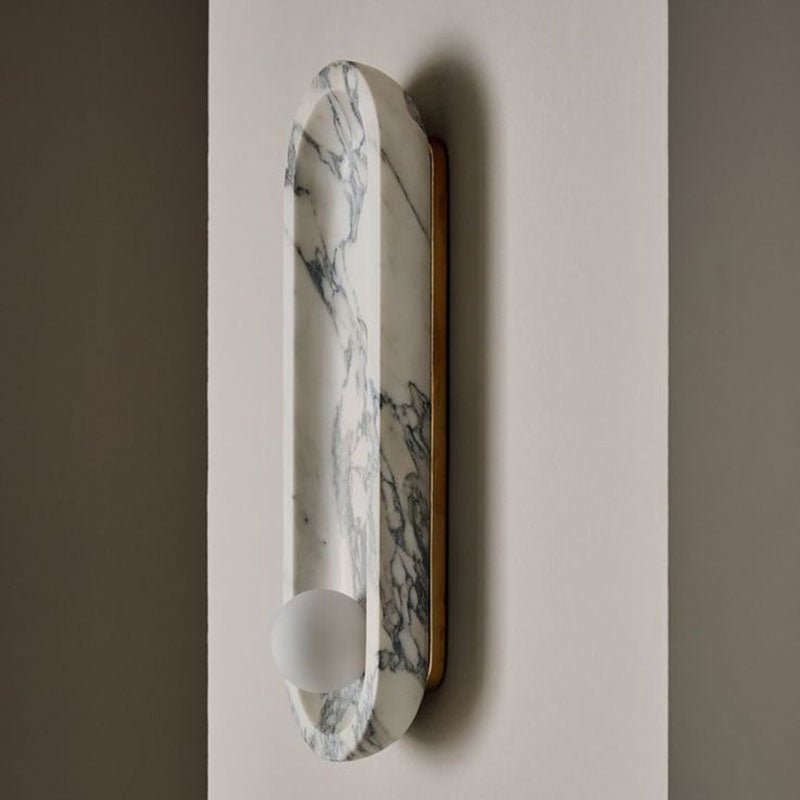 Applique murale moderne Bogart en Métal, Marbre Cara blanc
