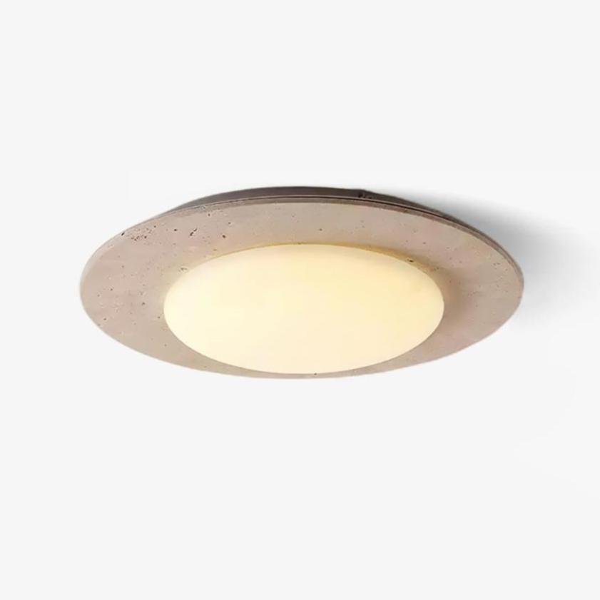 Plafonnier moderne Orion en Travertin jaune et blanc
