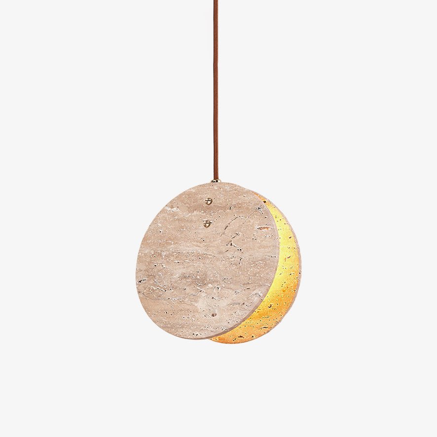 Suspension moderne Dallen en pierre Travertin jaune