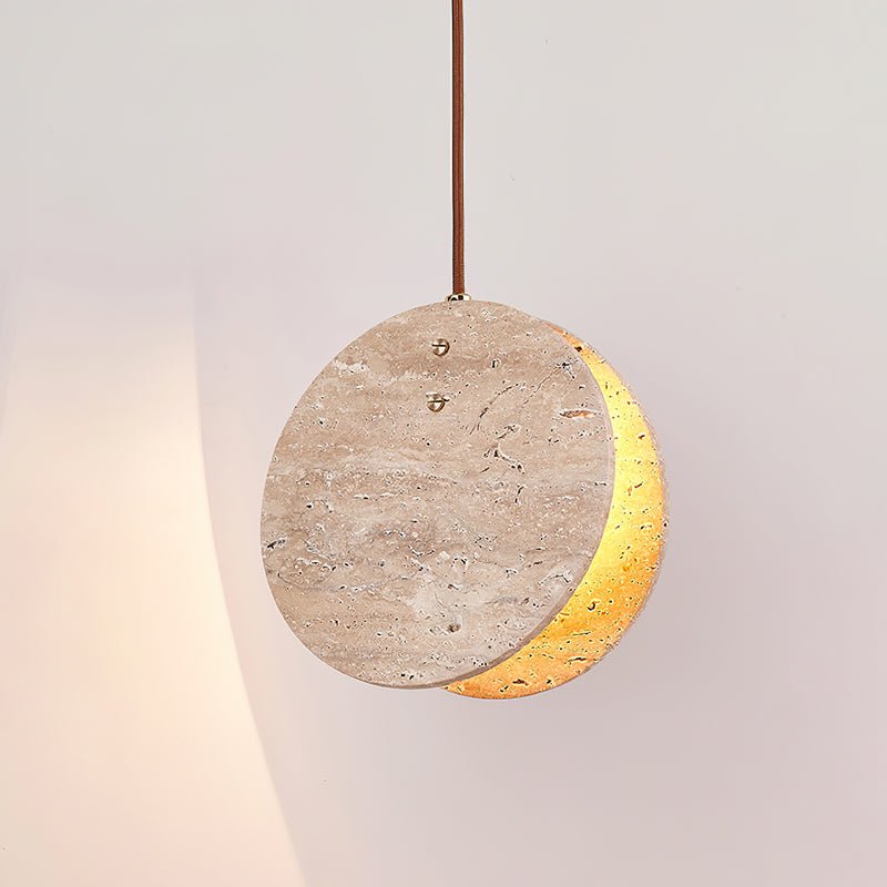 Suspension moderne Dallen en pierre Travertin jaune
