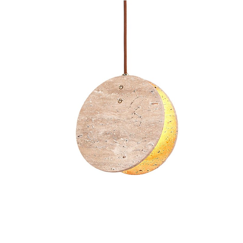 Suspension moderne Dallen en pierre Travertin jaune