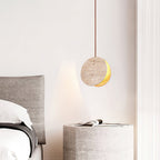 Suspension moderne Dallen en pierre Travertin jaune