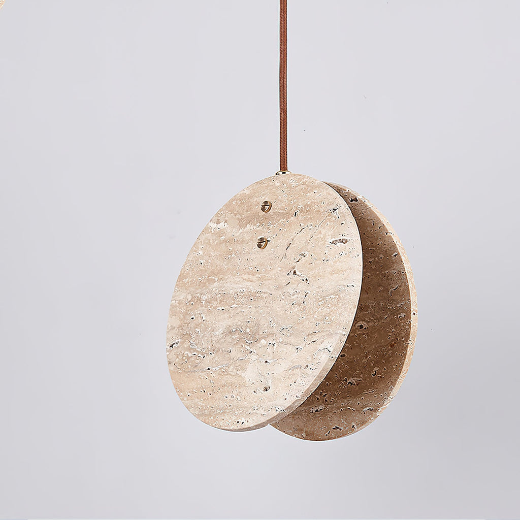 Suspension moderne Dallen en pierre Travertin jaune