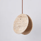 Suspension moderne Dallen en pierre Travertin jaune