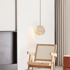 Suspension moderne Dallen en pierre Travertin jaune
