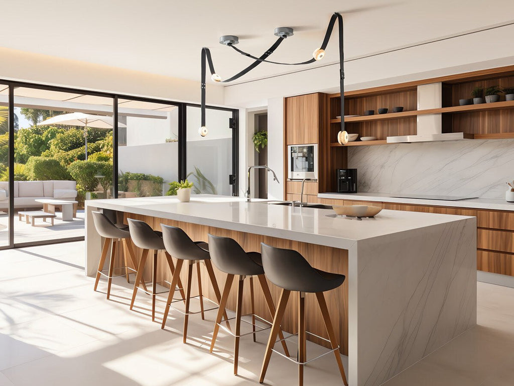 Suspension moderne Kori en Albâtre marron
