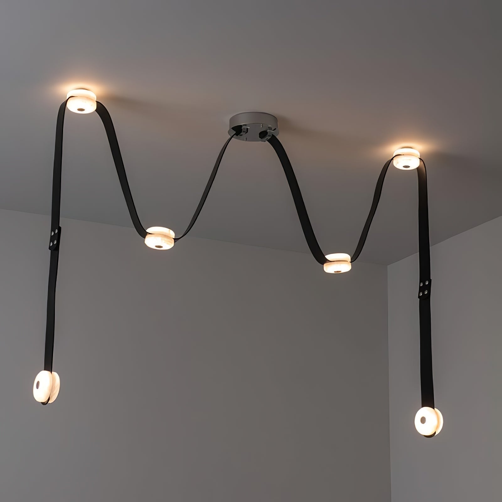 Suspension moderne Kori en Albâtre marron