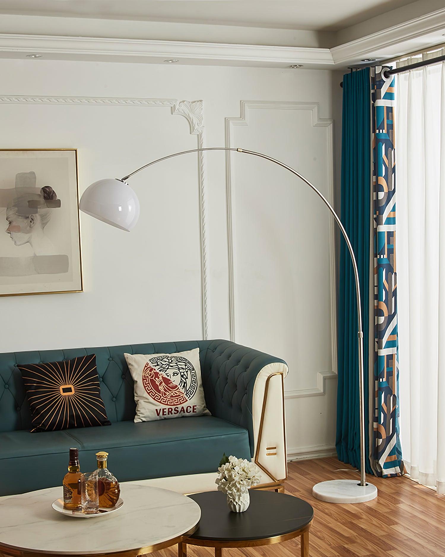 Lampadaire industriel Karle en Marbre chrome