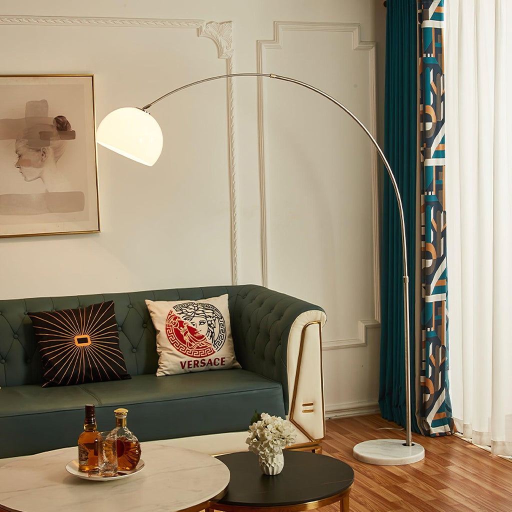 Lampadaire industriel Karle en Marbre chrome