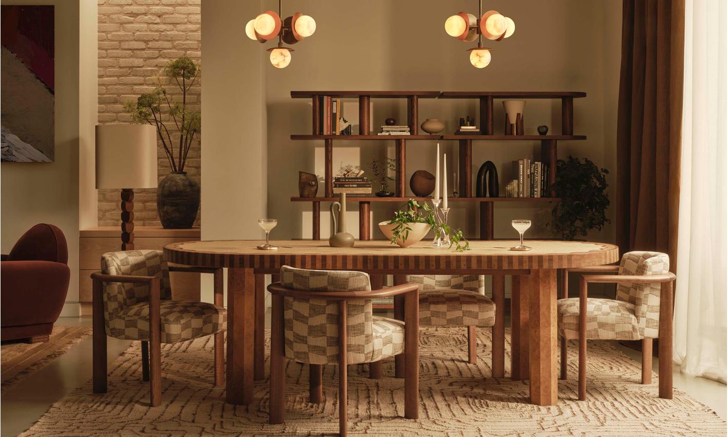 Lustre moderne Hallam en Albâtre Bronze et blanc