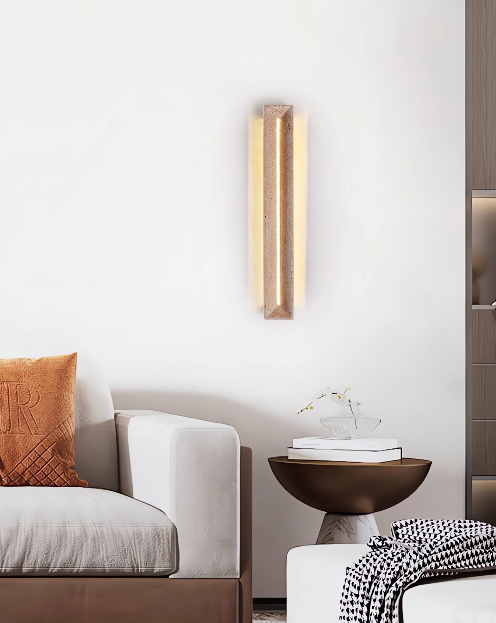 Applique murale moderne Emory en Travertin jaune