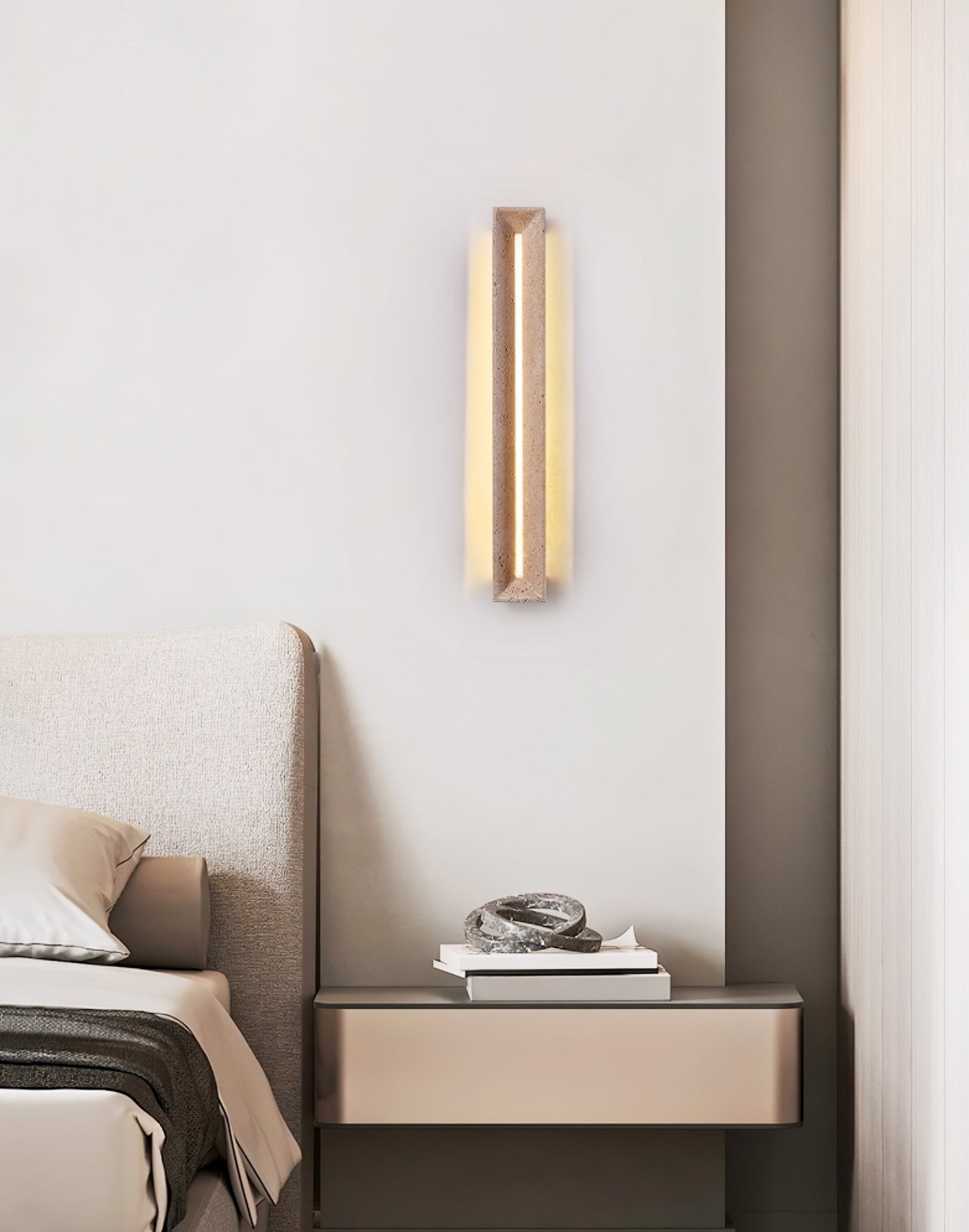 Applique murale moderne Emory en Travertin jaune