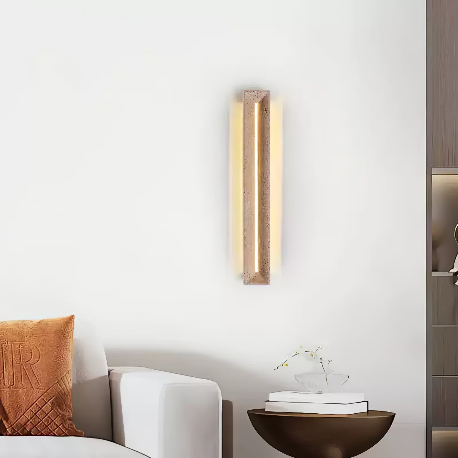 Applique murale moderne Emory en Travertin jaune