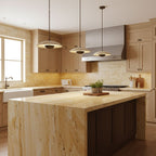 Suspension moderne Enrico en bois Noyer