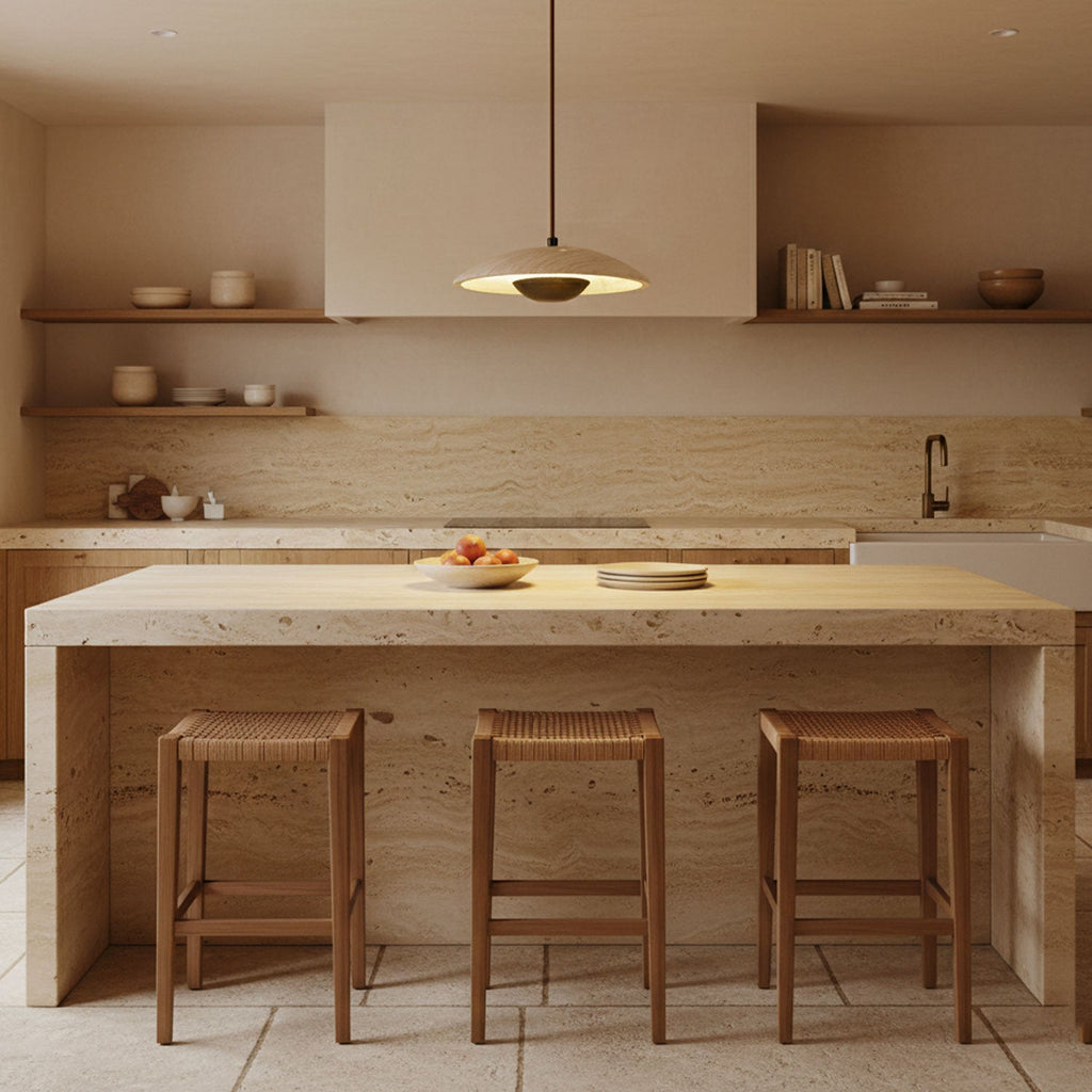 Suspension moderne Enrico en bois Noyer