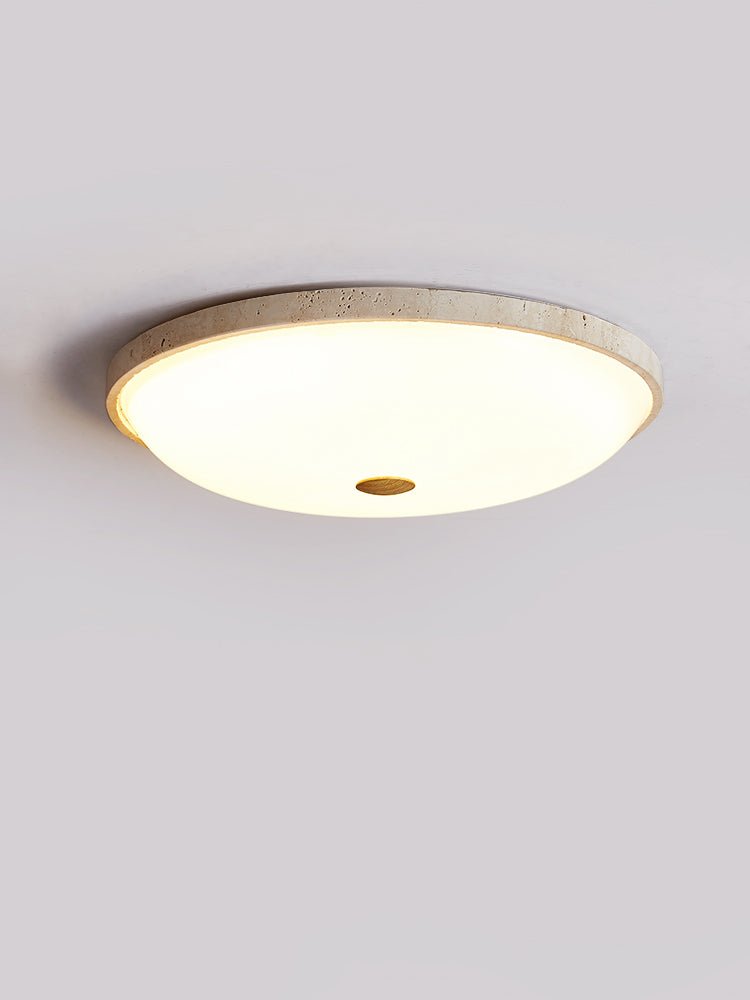 Plafonnier moderne Simen en Travertin jaune et blanc