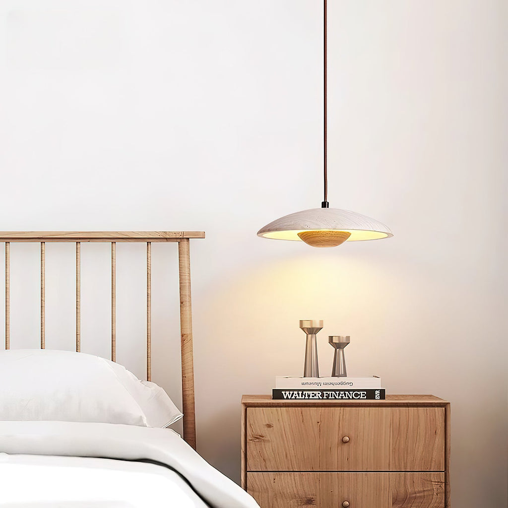 Suspension moderne Enrico en bois Noyer