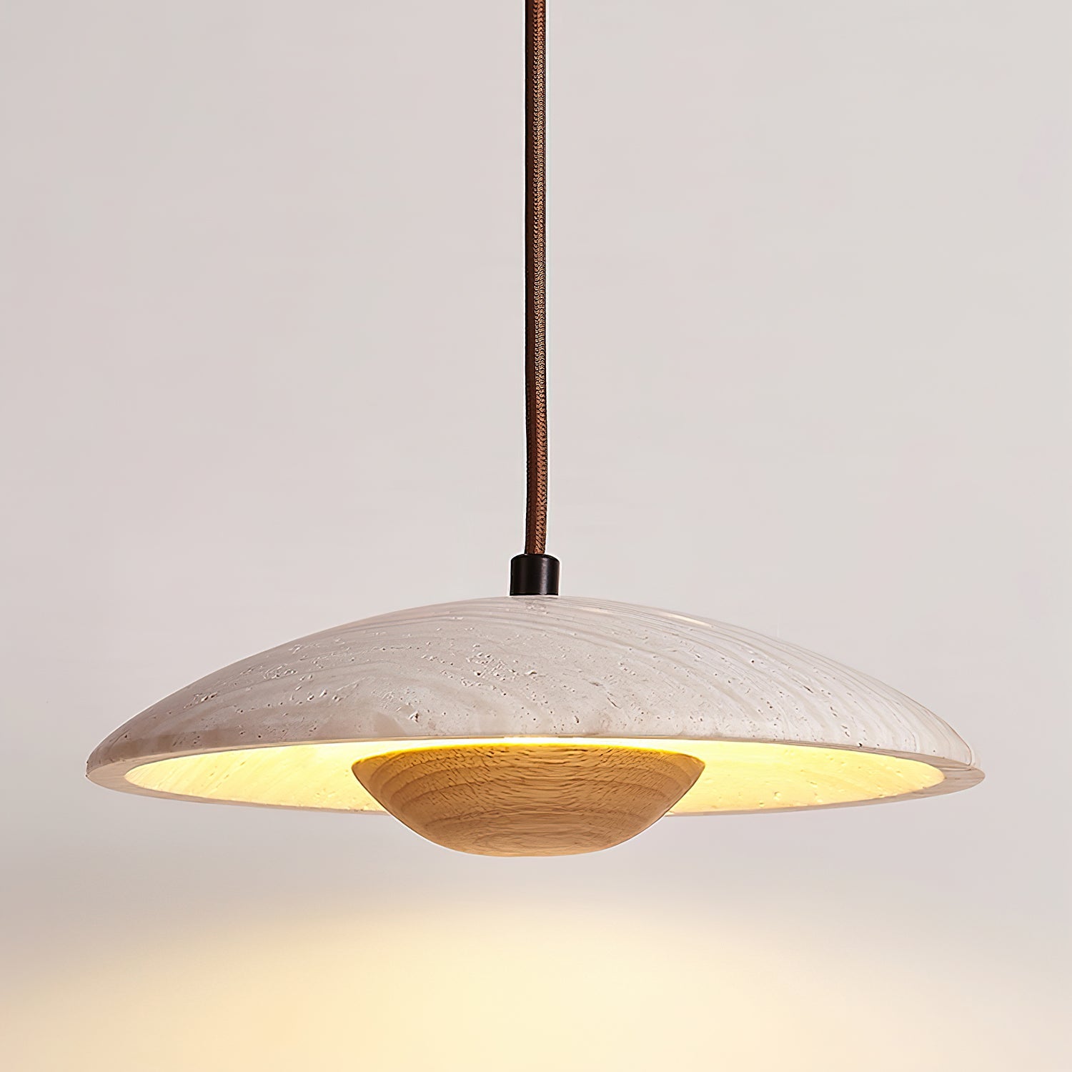 Suspension moderne Enrico en bois Noyer