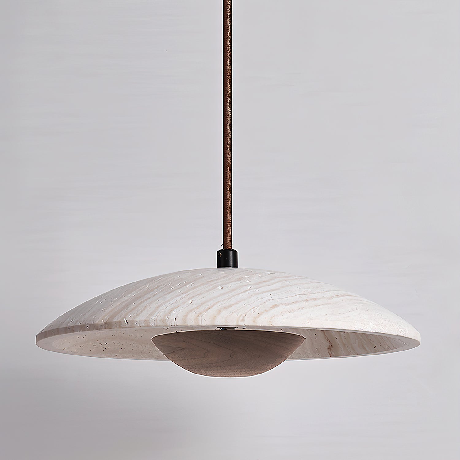 Suspension moderne Enrico en bois Noyer