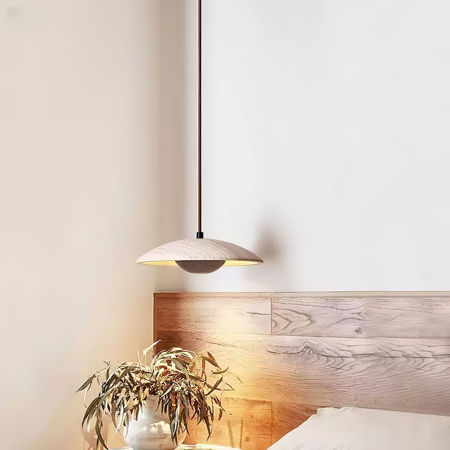 Suspension moderne Enrico en bois Noyer
