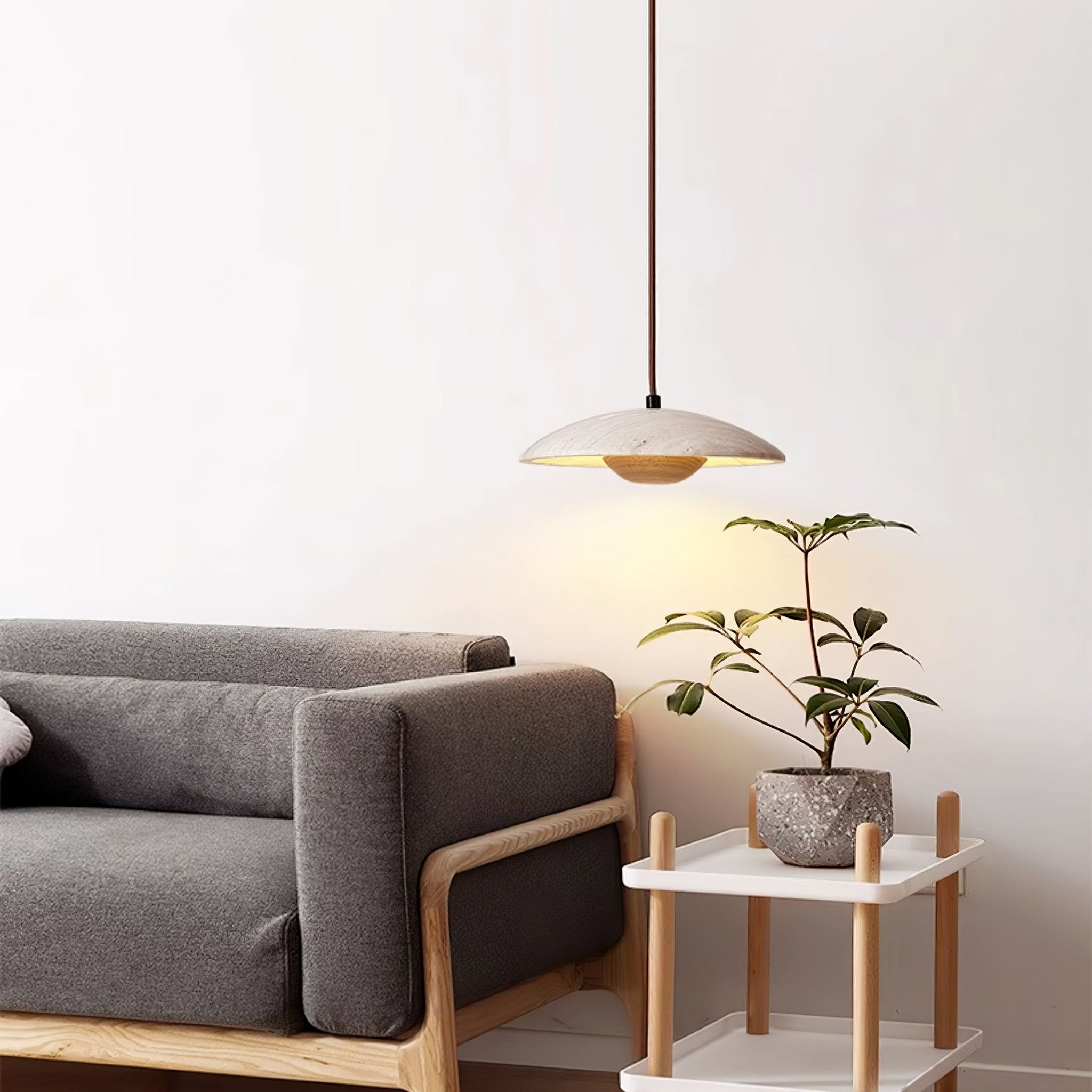 Suspension moderne Enrico en bois Noyer