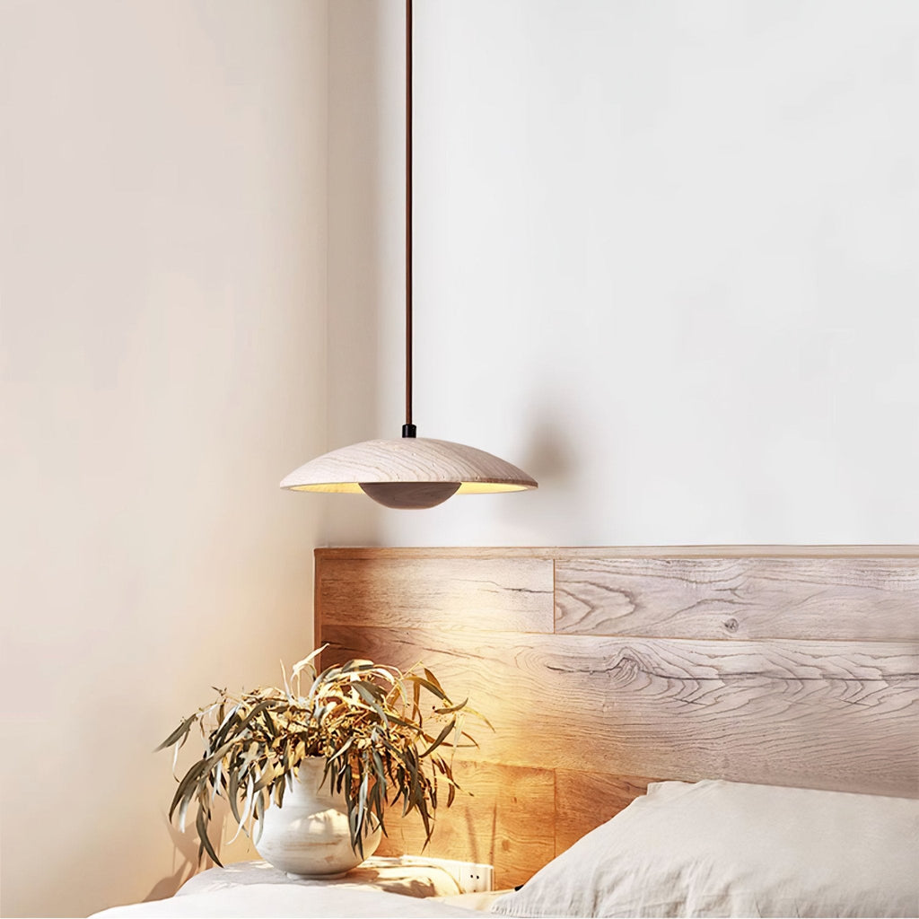 Suspension moderne Enrico en bois Noyer