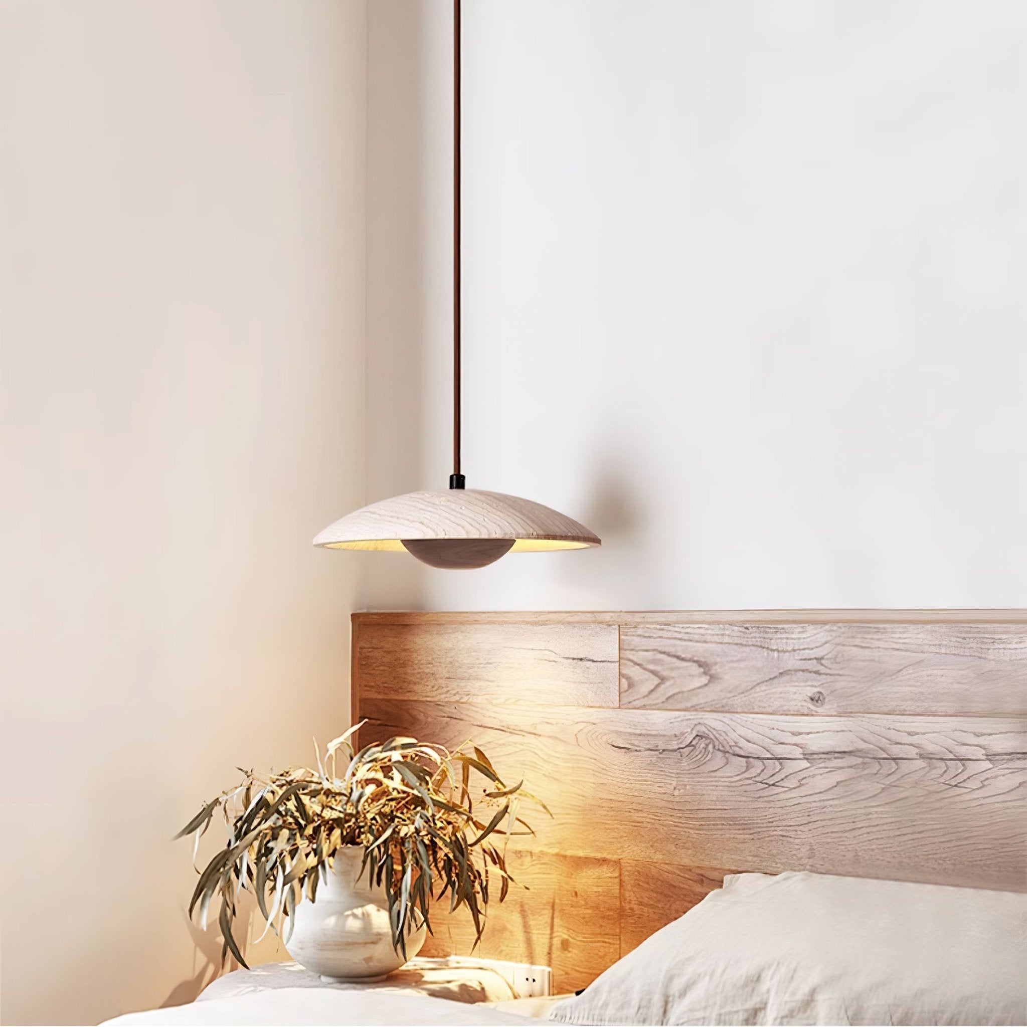 Suspension moderne Enrico en bois Noyer