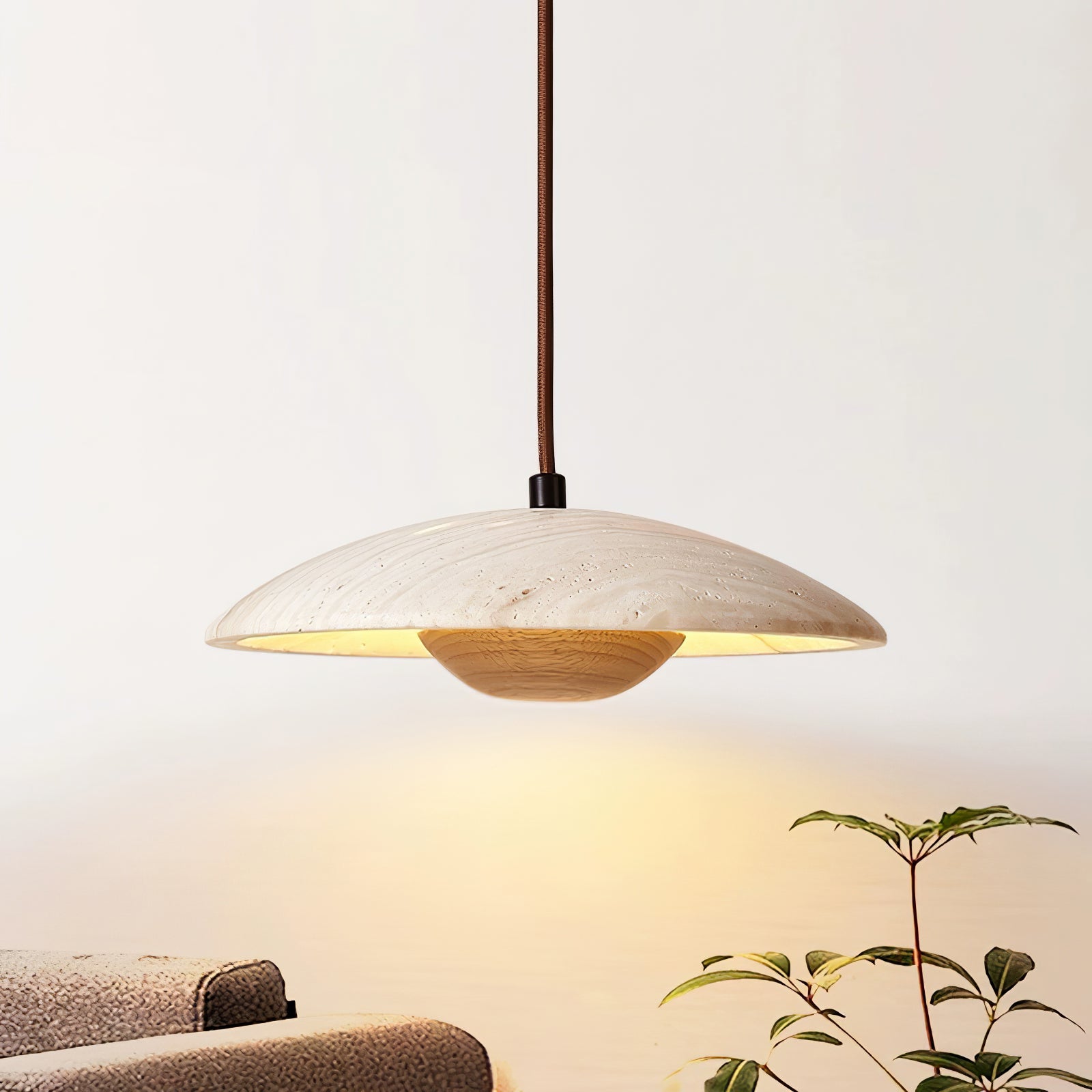 Suspension moderne Enrico en bois Noyer