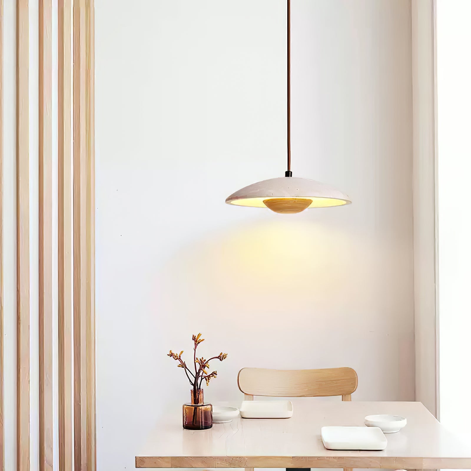 Suspension moderne Enrico en bois Noyer