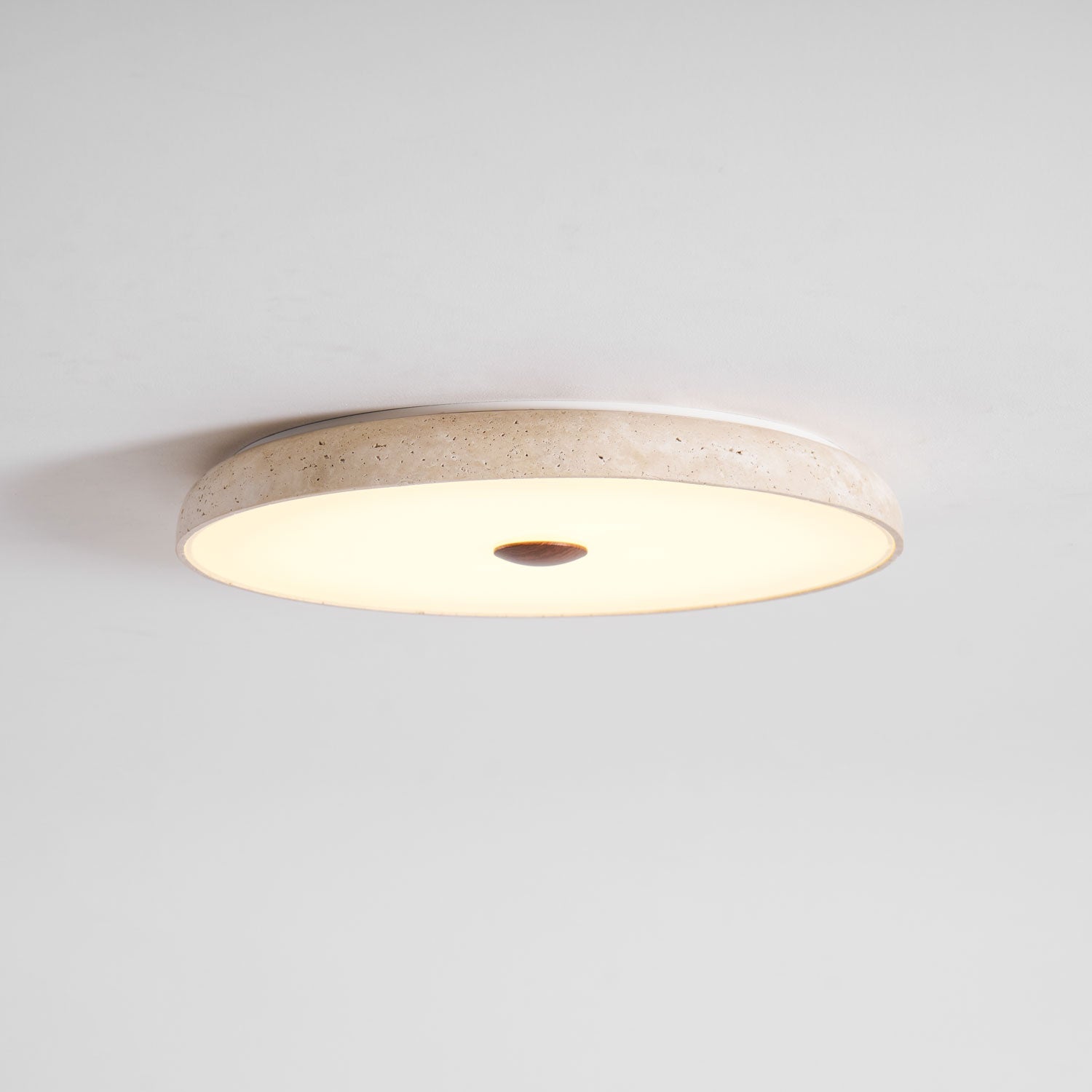 Plafonnier moderne Remus en Travertin jaune et blanc