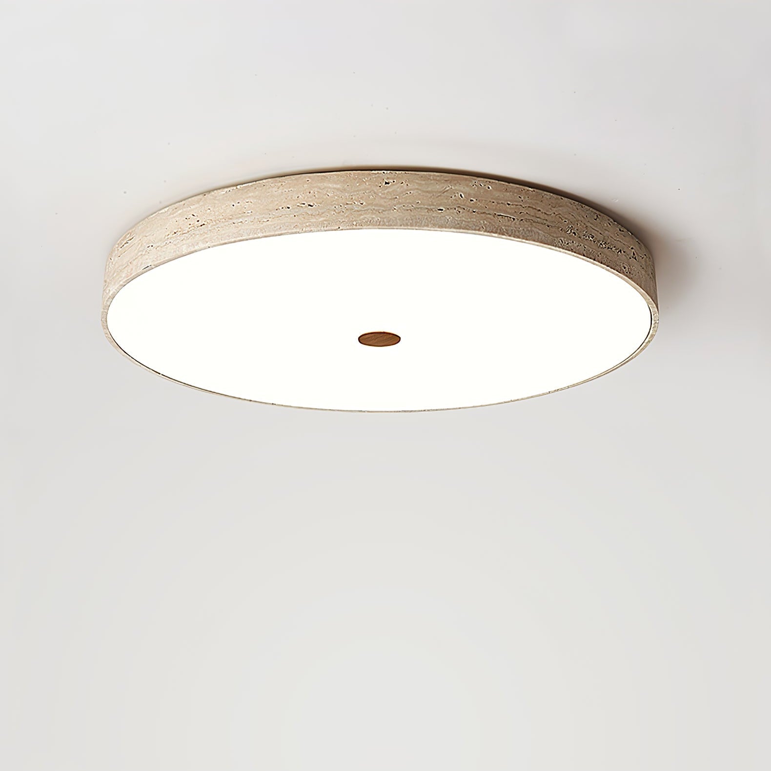 Plafonnier moderne Remus en Travertin jaune et blanc
